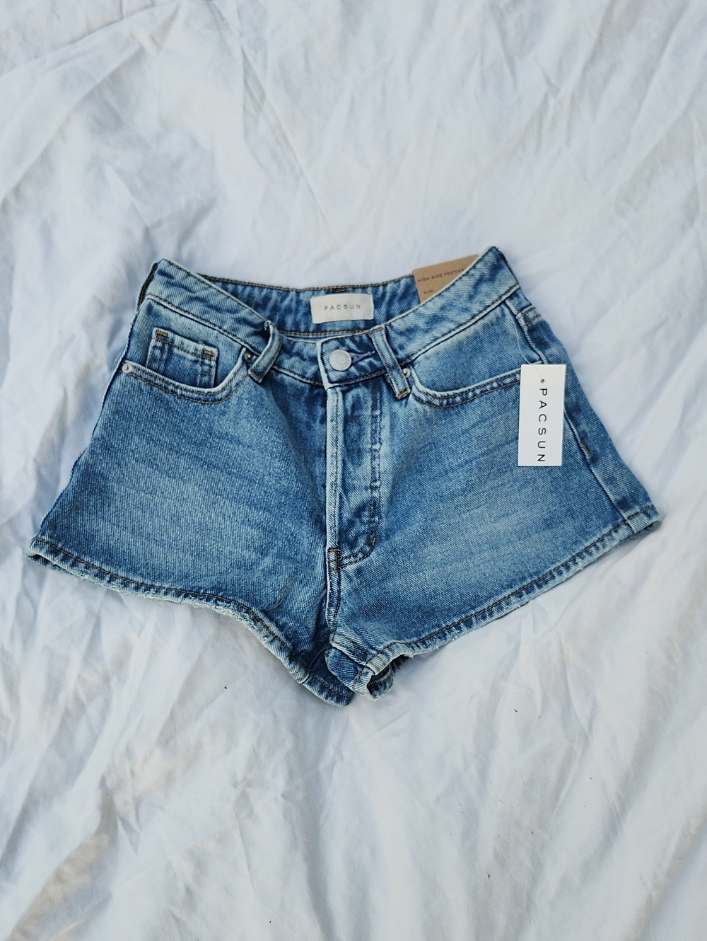 PacSun Blue High-Rise Festival Size 22 Denim Shorts